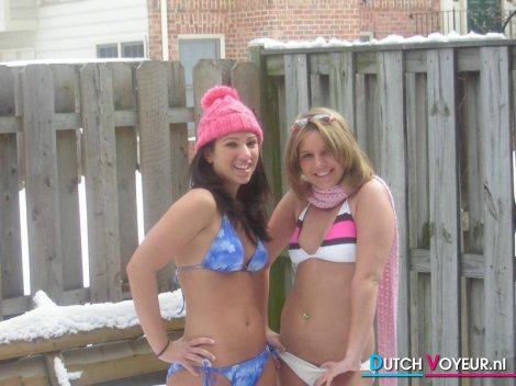 With my bikini in the snow!