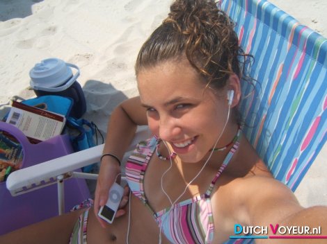 I along with my Ipod on the beach
