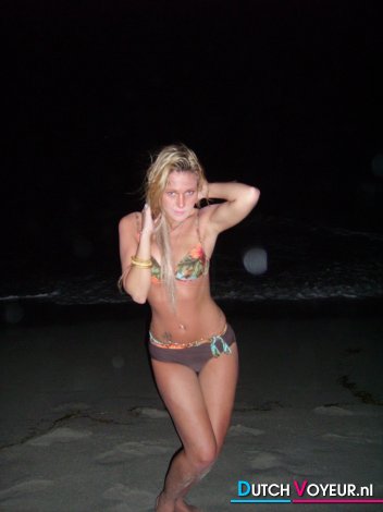 Bikini in the sea at night