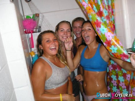 Party Teens Showering!