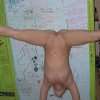 Nude teen does handstand