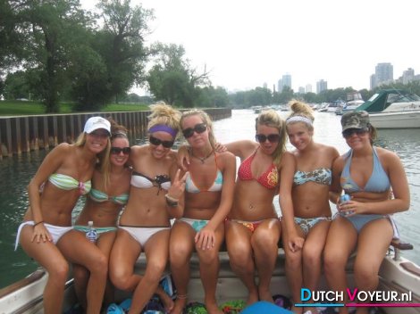 Nice girls in a boat