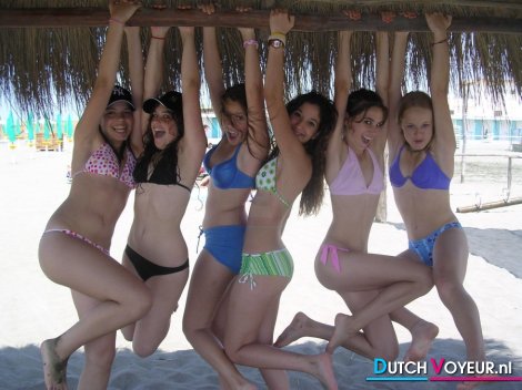 teenagers hanging in beach