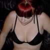 Red Haired In Black Lingerie