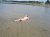 A recreational lake with teen in bikini