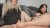 Busty babe give footjob and and titjob to shemale cock
