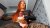 Redhead shemale Stroking her Big cock with fleshlight